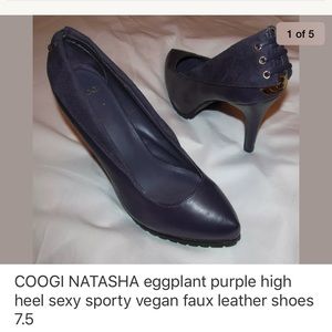 COOGI NATASHA purple vegan pumps shoes 7.5